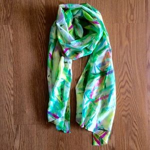 Silk-Cotton colorful printed scarf